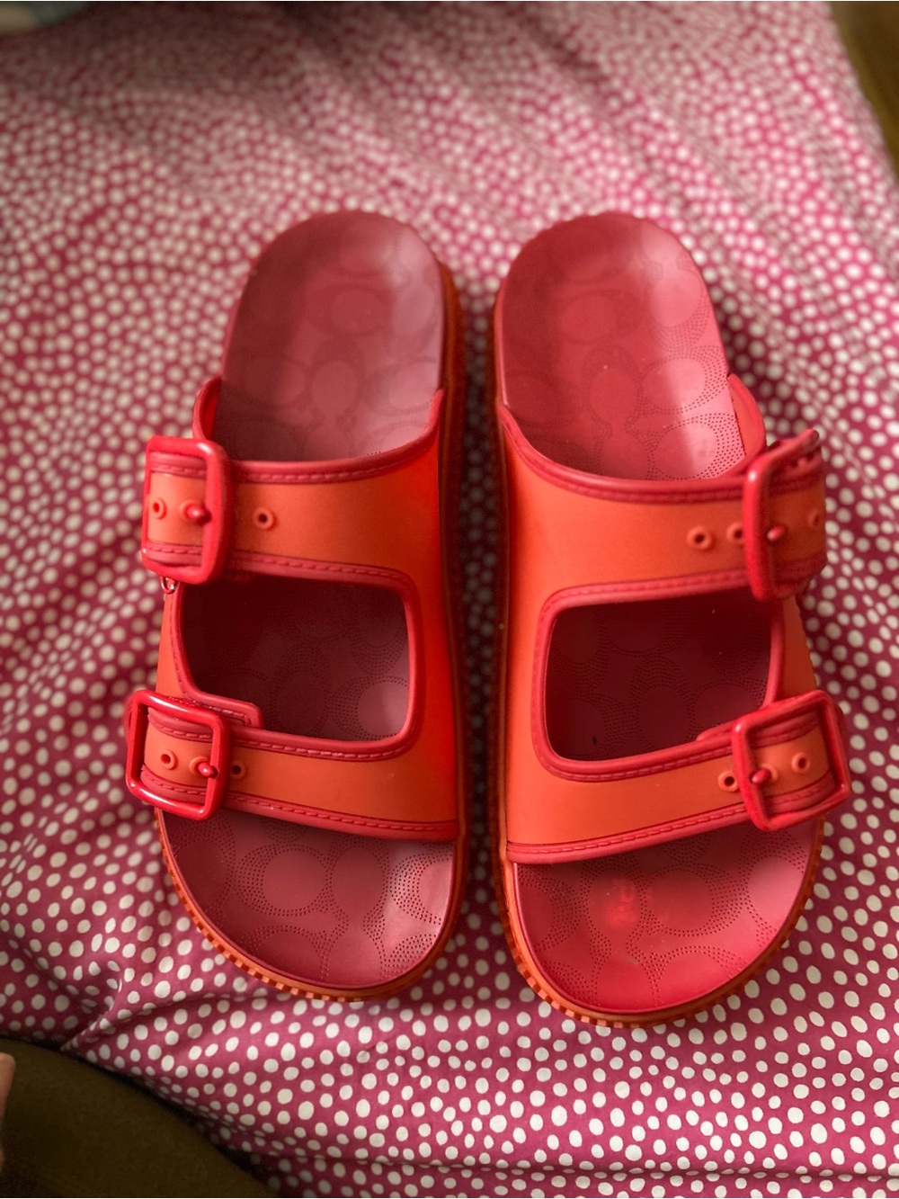 Coach Lainey Rubber Buckle Sandals size 9 EU 39.5